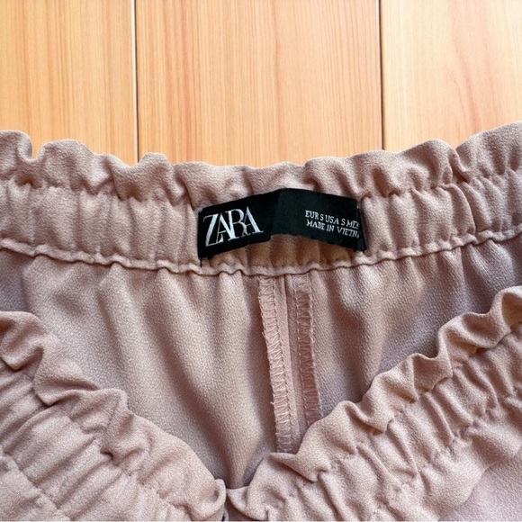 Zara Blush Pink Tapered Drawstring Pants – Size Small - Picture 7 of 9